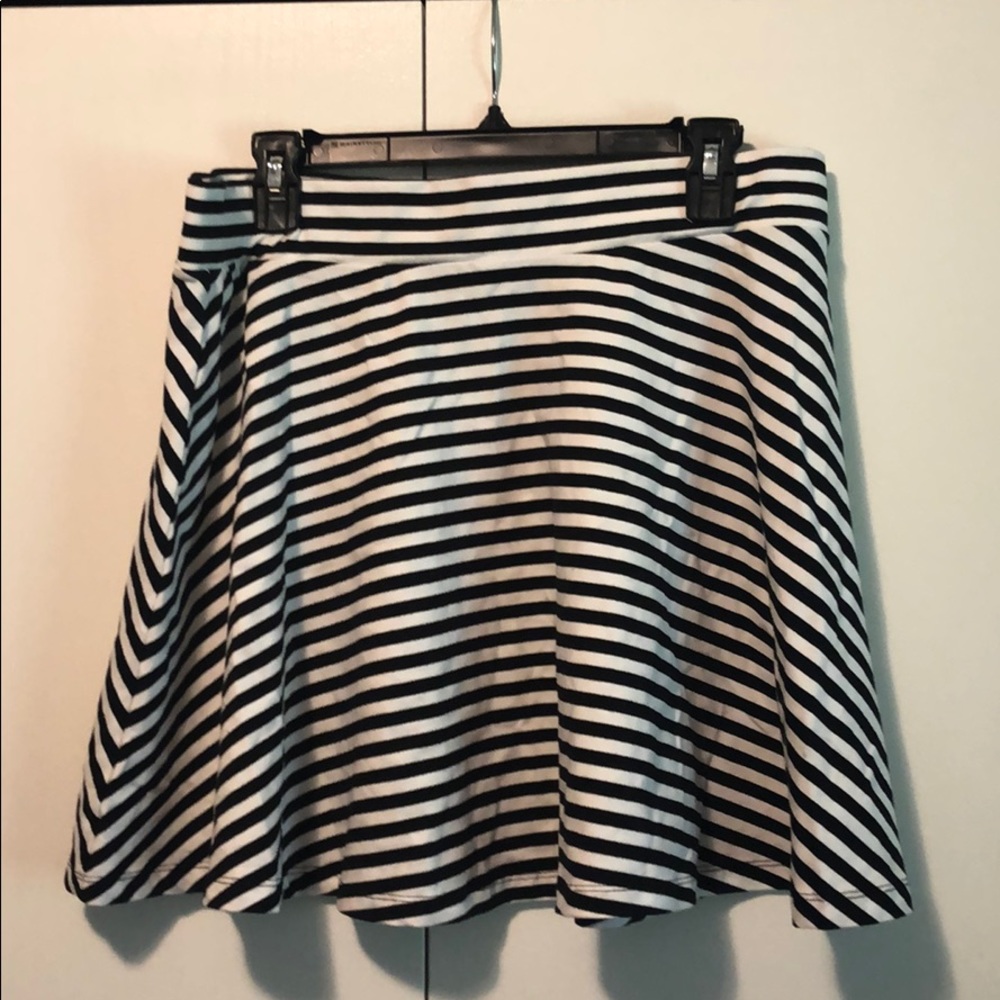 Black and white striped skirt